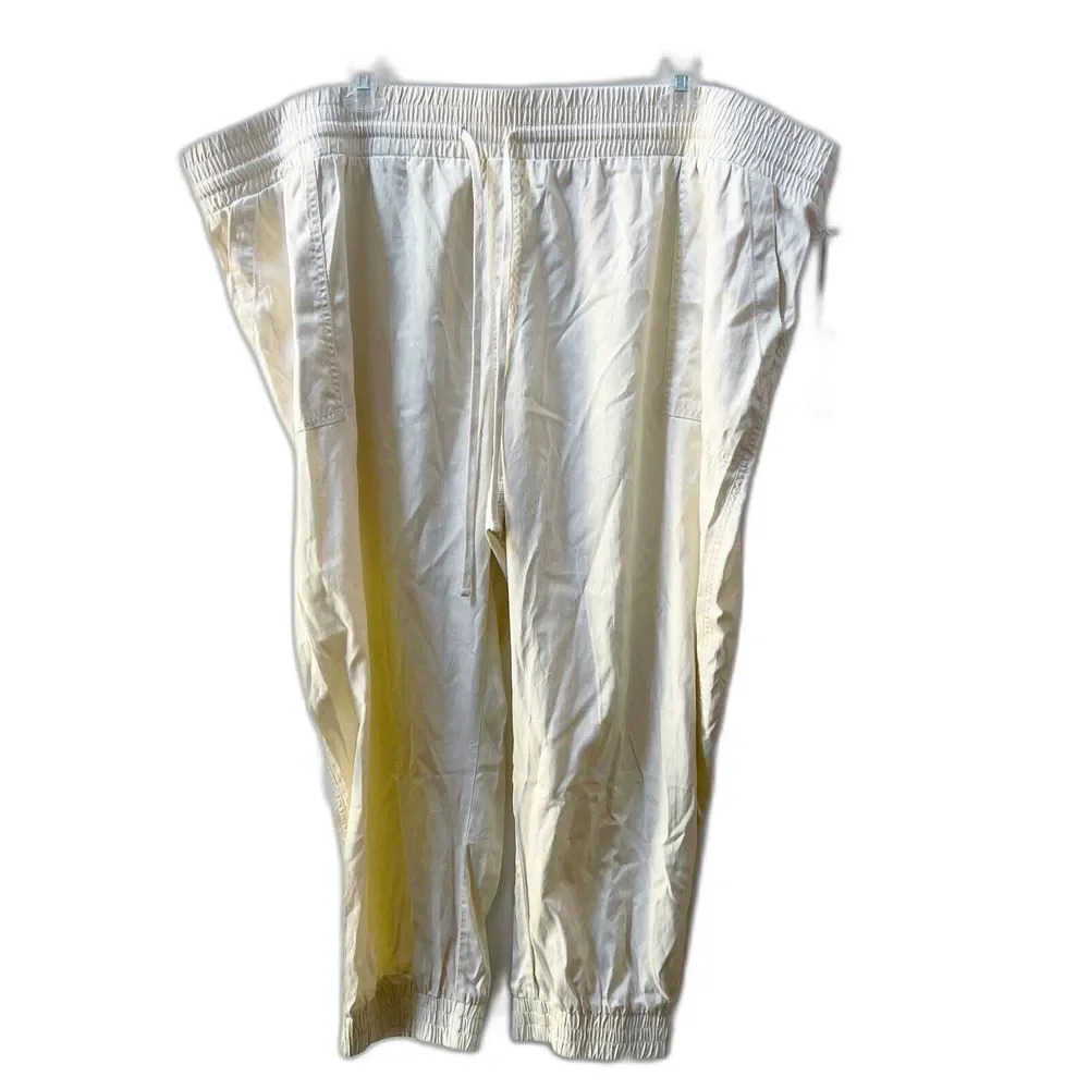 Womens High-Rise Ankle Jogger Pants Cream NWT Sz 4X  by A New Day Target Pull-On
